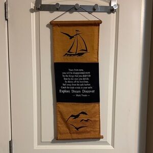 Explore Dream Discover Wall Hanging - Tan and Black